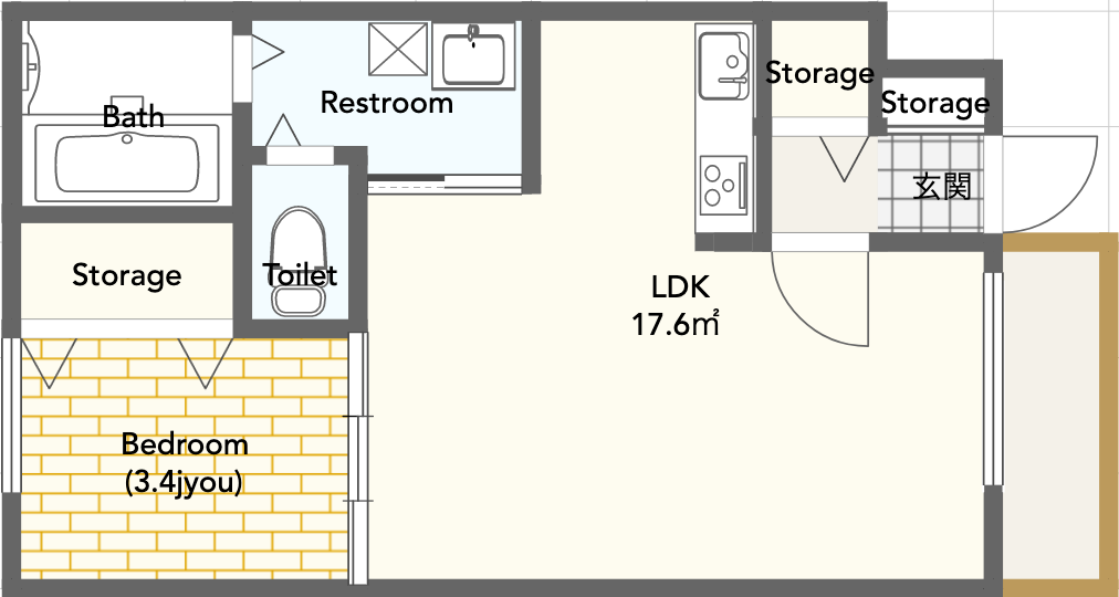1LDK apartment