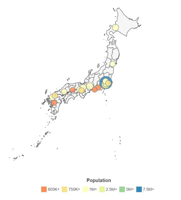 where do most people live in Japan? 