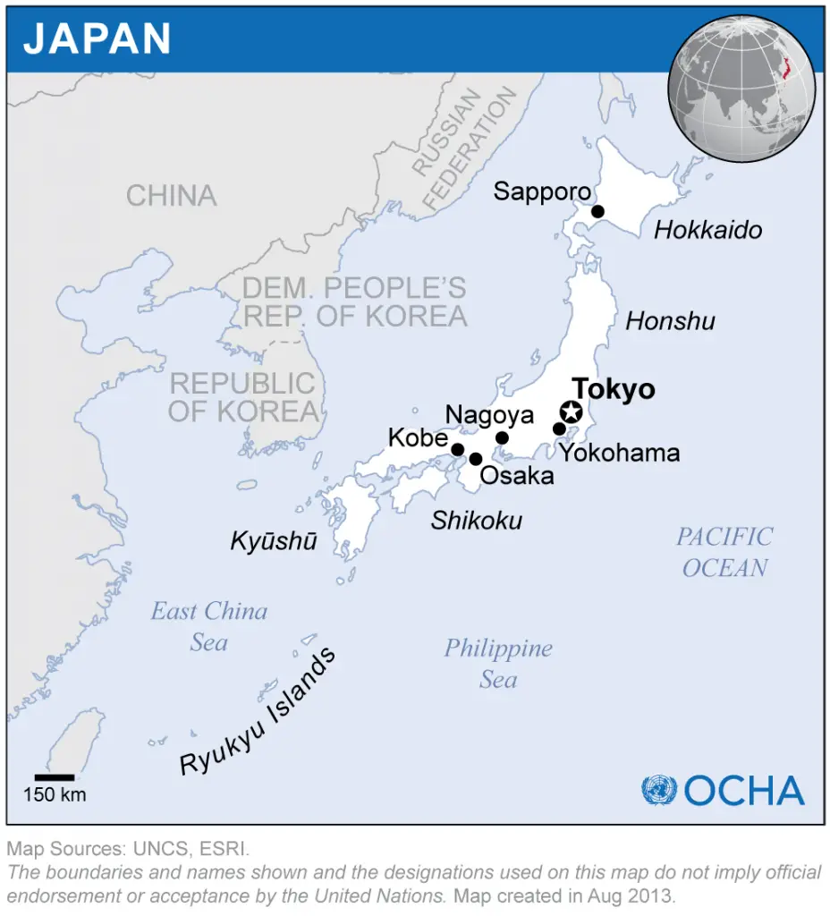 Japan earthquake epicenter location